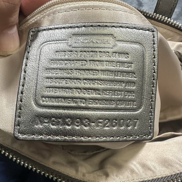 COACH Taylor PYTHON Satchel Shoulder Handbag Gunmetal Leather Trim EUC - Picture 7 of 10